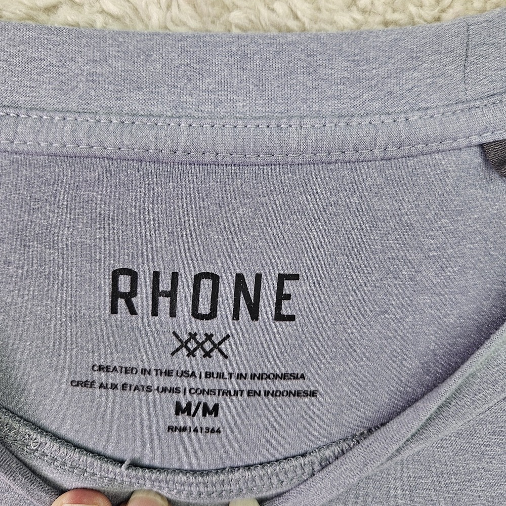Rhone Reign Long Sleeve Tee Mens Medium Gray Performance Shirt UPF 50 Stretch - Picture 3 of 10